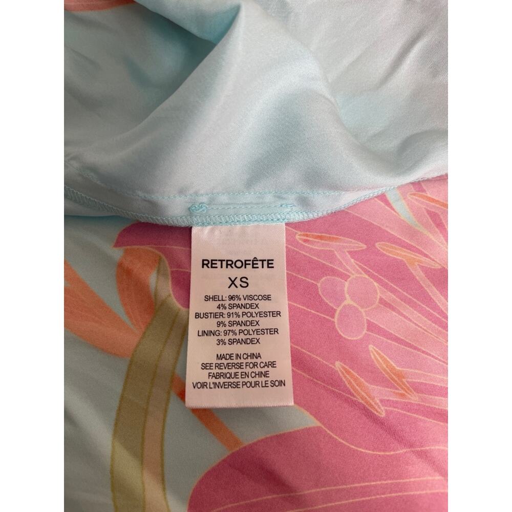 RETROFETE Vivi Strapless Floral Satin Blue Maxi Dress Size XS - Picture 10 of 10
